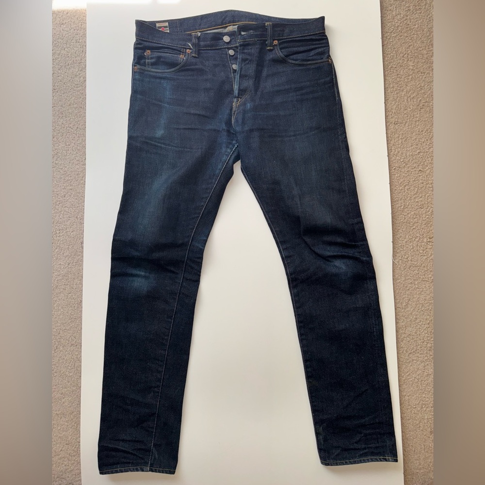 Momotaro 0306 Pink Selvedge Raw Denim Jeans Japanese 15oz circa 2015 Peach